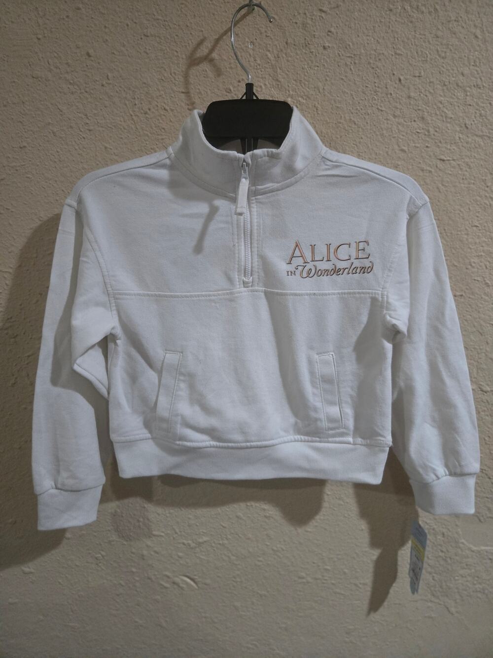 Alice In Wonderland Printed Graphic Sweatshirt, White, Kids Size Small 6/7